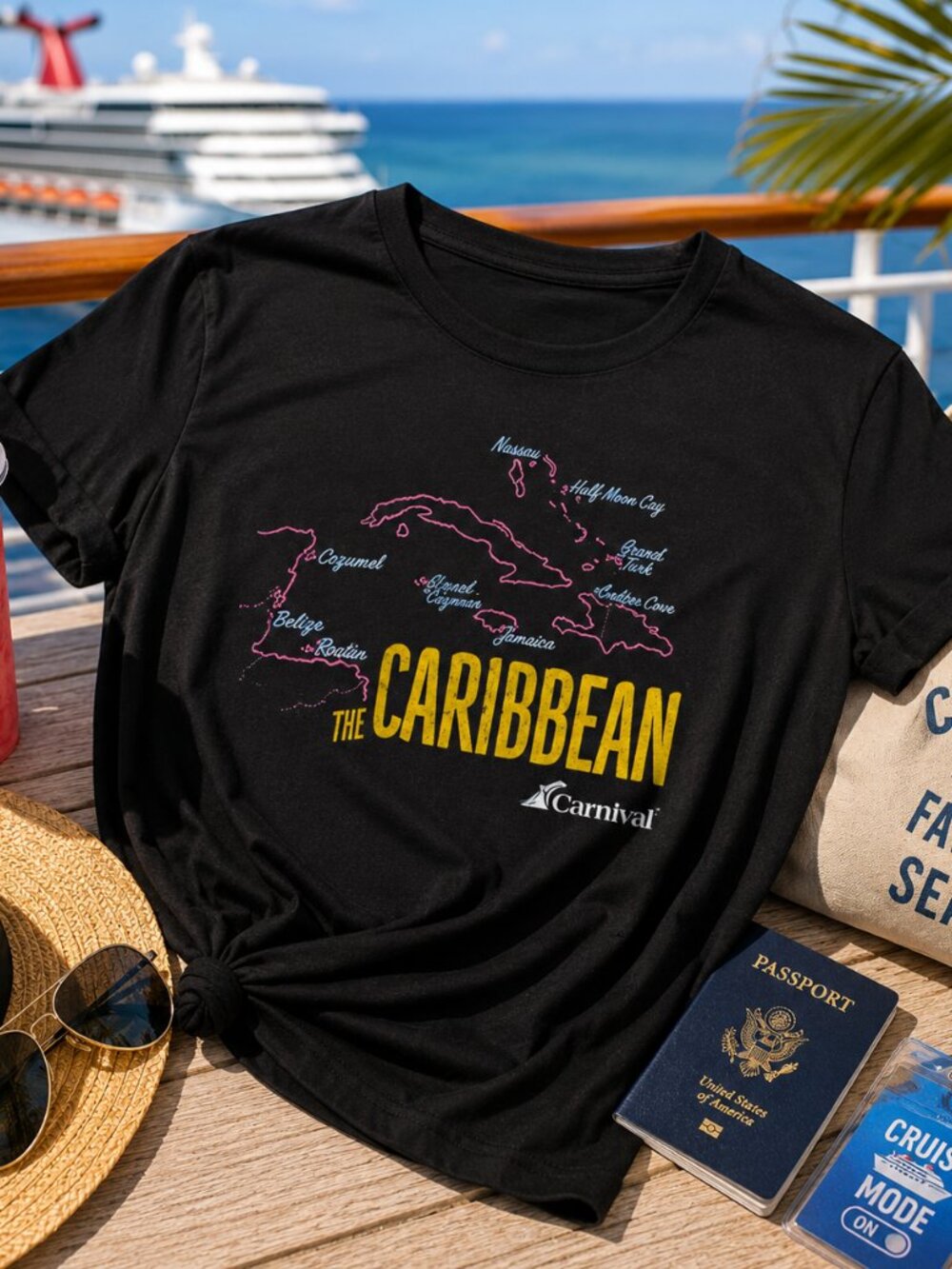 Vintage Tourist Vacation Graphic Tee Cruisecore Caribbean Resort Vacation Size M